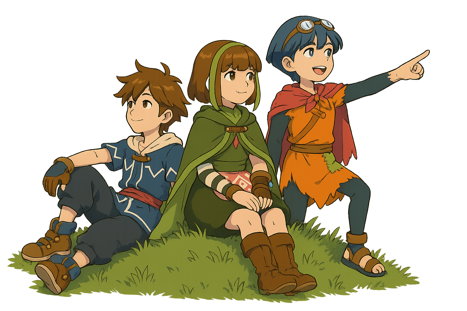 Fantasy characters in the foreground